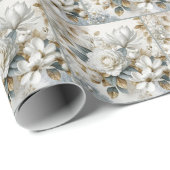 ホワイト結婚バラデザイン ラッピングペーパー (ロールコーナー)