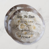 ホワイト結婚バラトピアリーボール (正面/裏面)