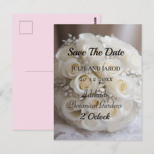 ホワイト結婚バラトピアリーボール ポストカード