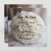 ホワイト結婚バラトピアリーボール 招待状 (正面/裏面)