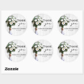 ホワイト結婚フローラの花束が好き ラウンドシール (シート)