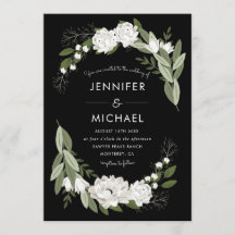 ホワイト結婚フローラのSprigs - Wedding Invite
