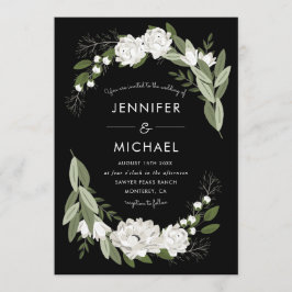 ホワイト結婚フローラのSprigs - Wedding Invite 招待状