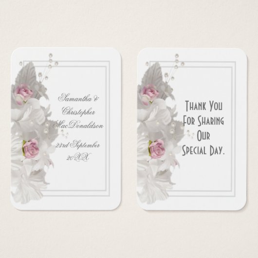 ホワイト結婚フローラ感謝していのユーラベル (正面&裏面)