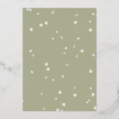 ホワイト結婚ブロッサムのスエレガントクリプト金ゴールド 箔招待状 (裏面)