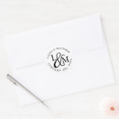 ホワイト結婚モノグラム ラウンドシール (封筒)