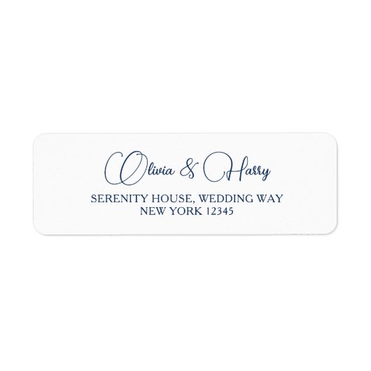 ホワイト結婚差出人住所ラベル |エレガント | ラベル (正面)