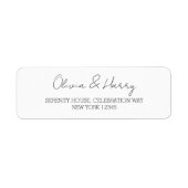 ホワイト結婚差出人住所ラベル ラベル (正面)