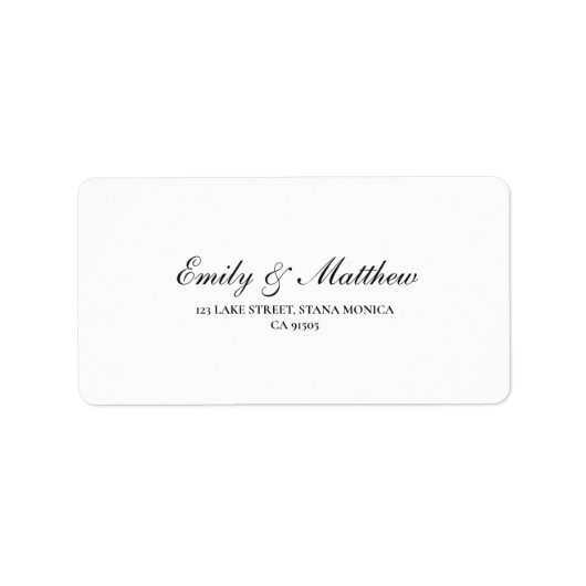 ホワイト結婚差出人住所ラベル ラベル (正面)
