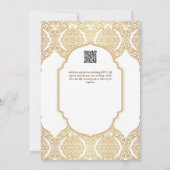 ホワイト結婚金ゴールドの華美テーマエレガントクラス 招待状 (裏面)