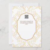 ホワイト結婚金ゴールドの華美テーマエレガントクラス 招待状 (裏面)