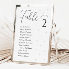 ホワイト結婚・パールの座席表カード7 x 5 シーズンカード