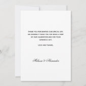 ホワイト結婚・ブラックの写真サンキューカード 招待状 (裏面)