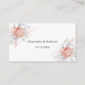 ホワイト結婚・ローズの対応サイトQRコードRSVP エンクロージャーカード (正面)