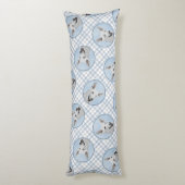 ホワイト絵を描シェパードのかわいいオリジナルペットドッグアート ボディピロー (裏面 (縦))