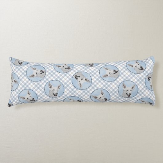 ホワイト絵を描シェパードのかわいいオリジナルペットドッグアート ボディピロー (正面)