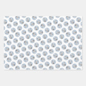 ホワイト絵を描シェパードのかわいいオリジナルペットドッグアート ラッピングペーパーシート (正面2)