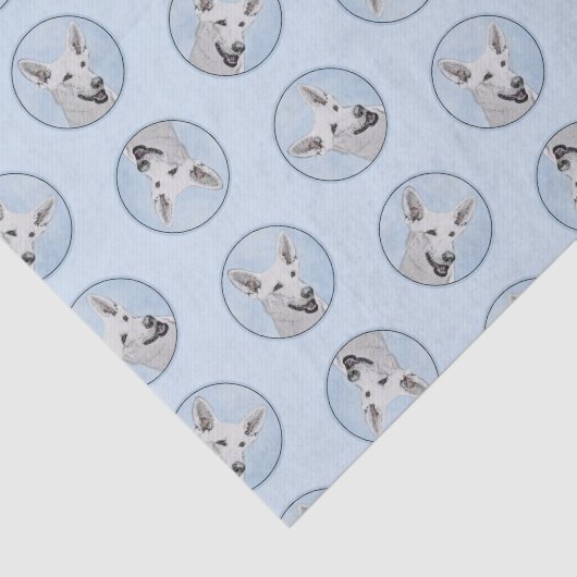 ホワイト絵を描シェパードのかわいいオリジナルペットドッグアート 薄葉紙 (詳細)