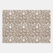 ホワイト絵を描素朴クラフトシンプルエレガントクリスマス ラッピングペーパーシート (正面3)