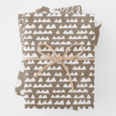 ホワイト絵を描素朴クラフトシンプルエレガントクリスマス  ラッピングペーパーシート (インサイチュ)