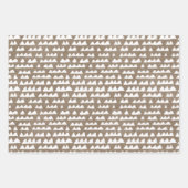 ホワイト絵を描素朴クラフトシンプルエレガントクリスマス ラッピングペーパーシート (正面)