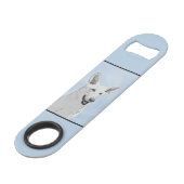 ホワイト絵画シェパード – かわいいオリジナルドッグアート スピード栓抜き (裏面アングル)