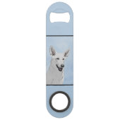 ホワイト絵画シェパード – かわいいオリジナルドッグアート スピード栓抜き (正面)