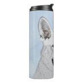 ホワイト絵画シェパード – かわいいオリジナルドッグアート タンブラー (回転左)