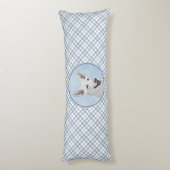 ホワイト絵画シェパード – かわいいオリジナルドッグアート ボディピロー (裏面 (縦))