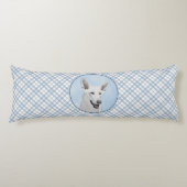 ホワイト絵画シェパード – かわいいオリジナルドッグアート ボディピロー (正面)