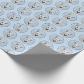 ホワイト絵画シェパード – かわいいオリジナルドッグアート ラッピングペーパー (角)