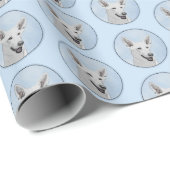 ホワイト絵画シェパード – かわいいオリジナルドッグアート ラッピングペーパー (ロールコーナー)