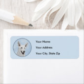 ホワイト絵画シェパード – かわいいオリジナルドッグアート ラベル (インサイチュ)