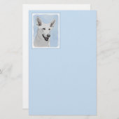 ホワイト絵画シェパード – かわいいオリジナルドッグアート 便箋 (正面/裏面)