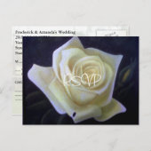 ホワイト絵画・ローズの結婚式RSVPへの写真の招待 インビテーションポストカード (正面/裏面)