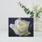 ホワイト絵画・ローズの結婚式RSVPへの写真の招待 インビテーションポストカード (スタンド正面)