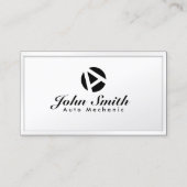 ホワイト縁どモノグラム自動整備士名刺 名刺 (正面)