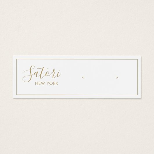 ホワイト署名スクリプトスタッドイヤリング表示 (正面)