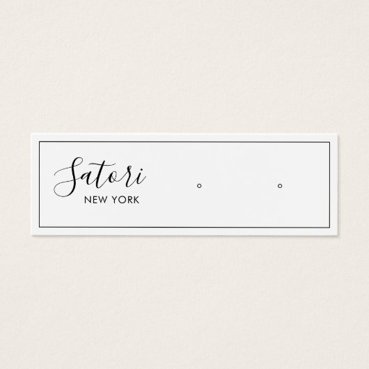 ホワイト署名スクリプトスタッドイヤリング表示 (正面)