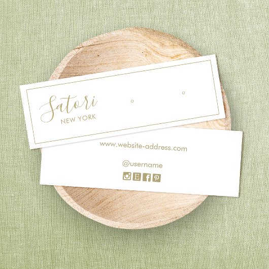 ホワイト署名スクリプトスタッドイヤリング表示