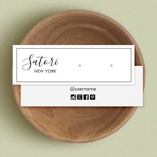 ホワイト署名スクリプトスタッドイヤリング表示