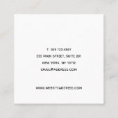 ホワイト署名スクリプトソーシャルメディアネットワーク スクエア名刺 (裏面)