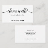 ホワイト署名スクリプトソーシャルメディアネットワーク 名刺 (正面/裏面)