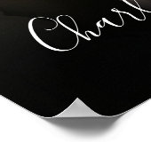 ホワイト署名スクリプト写真結婚のウェルカムサイン ポスター (角)