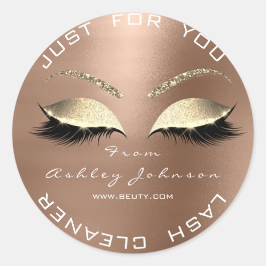 ホワイト美しいサロングリッターコーヒー金ゴールドラッシュクリーナー ラウンドシール (正面)