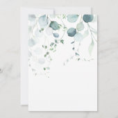 ホワイト背景にダスティブルー＆セージグリーンのユーカリ 招待状 (裏面)