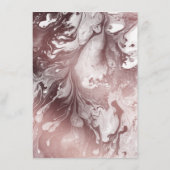 ホワイト背景のローズゴールドマーブル結婚式詳細情報 エンクロージャーカード (裏面)