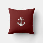 ホワイト航海のいかりオンネイビーレッド装飾用クッション クッション (裏面)