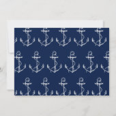 ホワイト航海のいかりブライダルシャワーネイビー 招待状 (裏面)