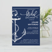 ホワイト航海のいかりブライダルシャワーネイビー 招待状 (スタンド正面)
